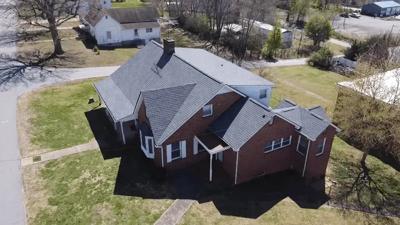 A new roof installed by Cornerstone Construction.