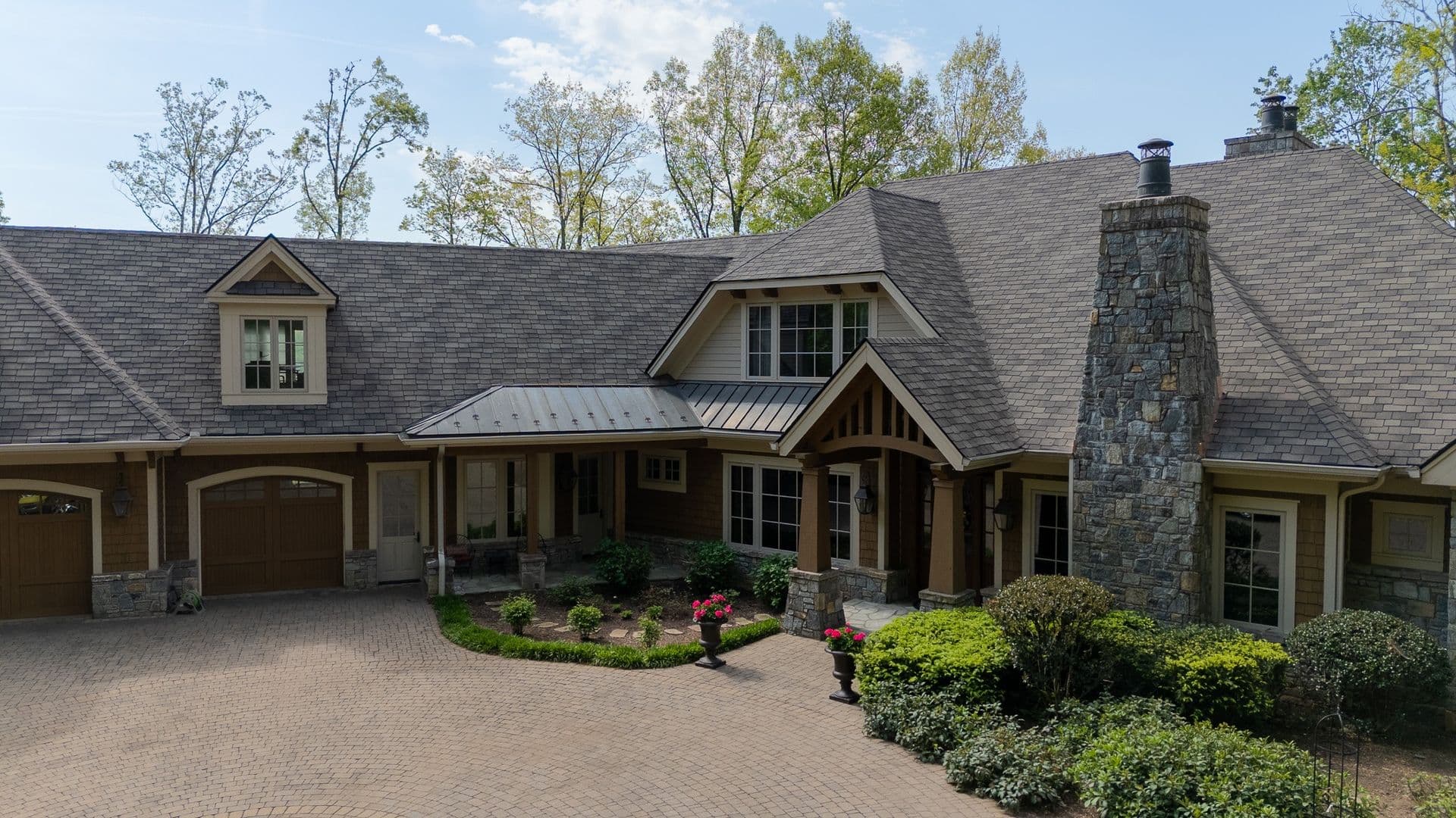 A new roof installed by Cornerstone Construction.